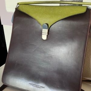 Hester van Eeghen Brown, Avocado Green and Marine Blue Leather Backpack